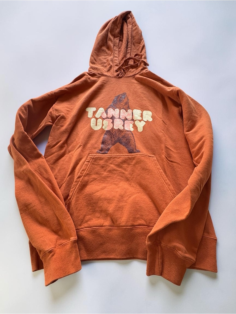 Tanner Usrey Orange Hooded Sweatshirt Retro Vintage Bear Graphic Women’s Small